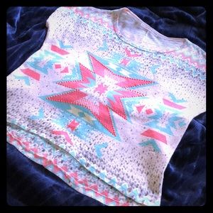 Custom Crop Top Aztec Southwest Desert Revival‎ T-shirt Size L/XL